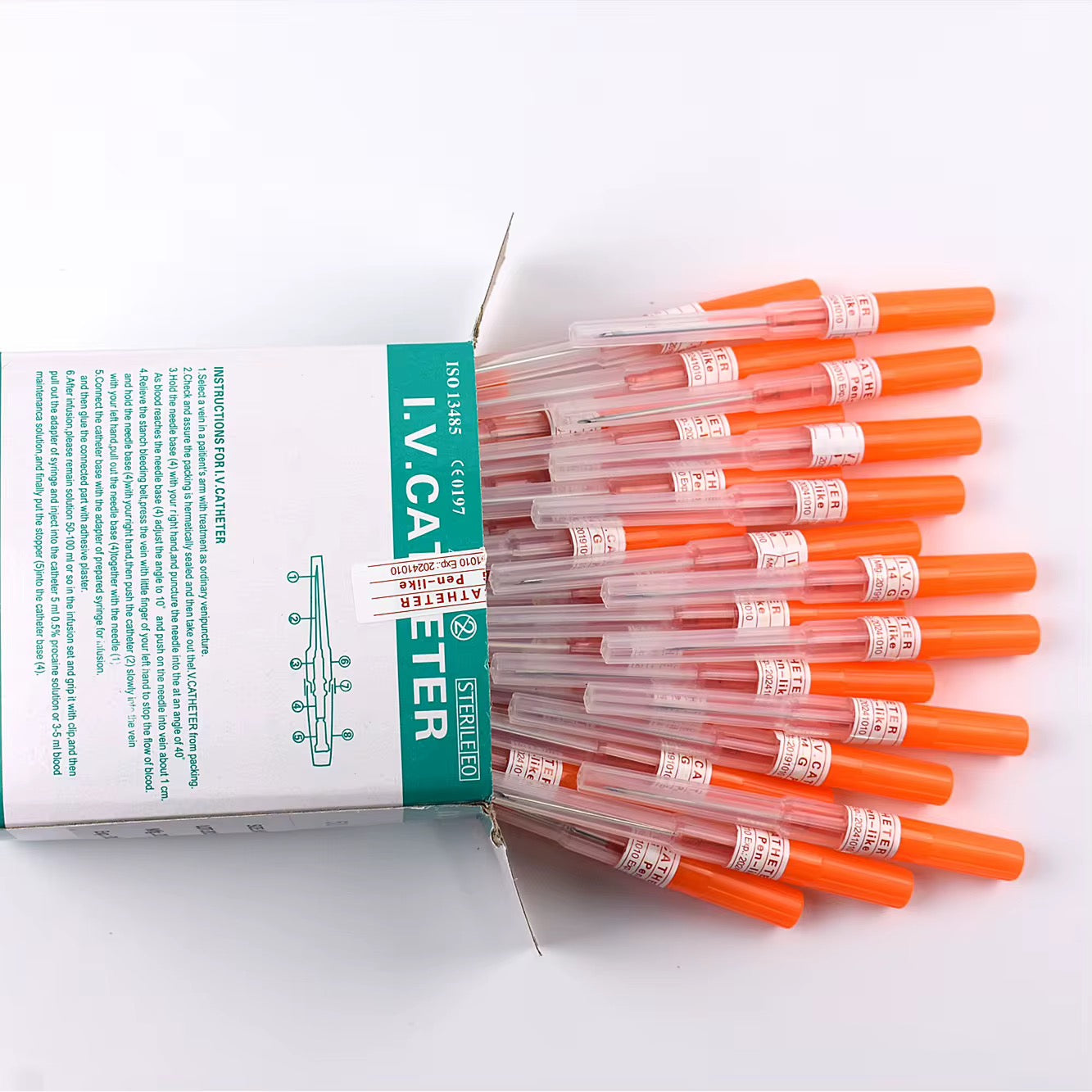 Piercingnål med hylsa (Orange 2mm) – Enkelstykke