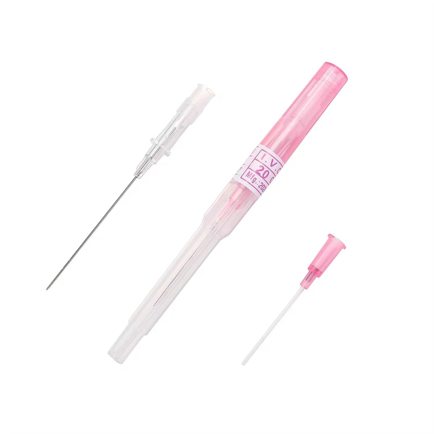 Piercingnål med hylsa (Rosa 20G) – Enkelstykke
